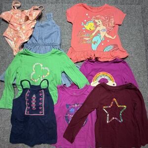 Girls (8 pc) Clothing Lot (Size 3T) Dresses, T-Shirts, & Swimsuit Multi Brand